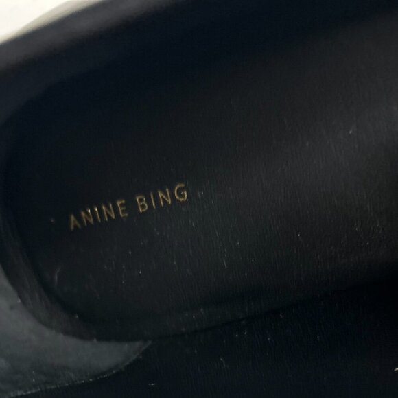 Anine Bing Leather Chain-Link Accents Loafers Women's Size: 9 - Picture 6 of 7